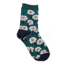 Green Floral Organic Cotton Blend Socks by Peace of Mind